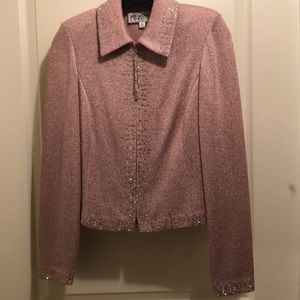 St. John evening zip front cardigan 4 NWOT